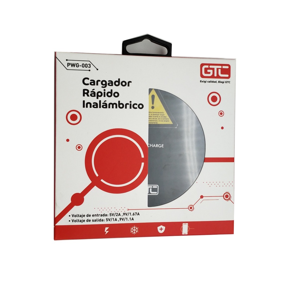 Cargador inalámbrico GTC PWG-003 RAPIDO